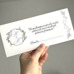 Plic de dar pentru nuntă – design elegant verde