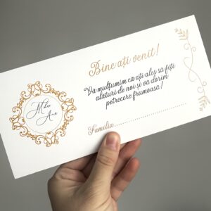 Plic de dar pentru nuntă – design elegant auriu