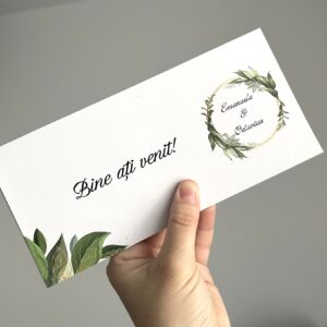 Plic de dar pentru nuntă – design frunze