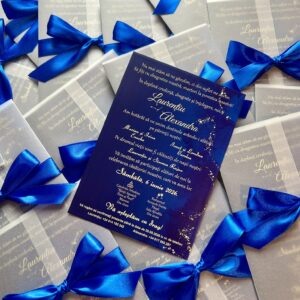Invitație de nuntă - Albastru Royal