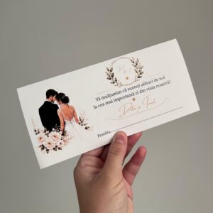 Plic de dar pentru nuntă – design miri