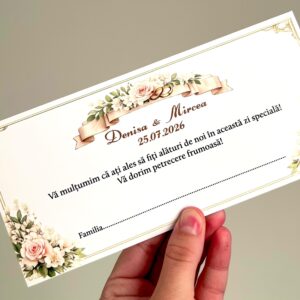 Plic de dar pentru nuntă – design floral
